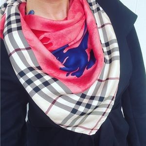 Vintage Burberry London Silk Scarf Authentic!